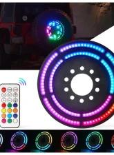 Xprite RGB Dual Ring Spare Tire Brake Light Jeep Wrangler JK | JL 2007+                                     - TL-JK-WHEEL-G7 - Image 2