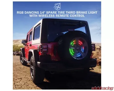 Xprite RGB Dual Ring Spare Tire Brake Light Jeep Wrangler JK | JL 2007+ - TL-JK-WHEEL-G7
