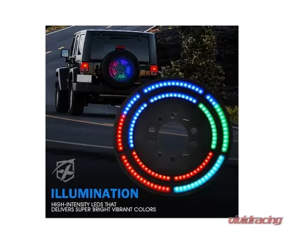Xprite RGB Dual Ring Spare Tire Brake Light Jeep Wrangler JK | JL 2007+ - TL-JK-WHEEL-G7