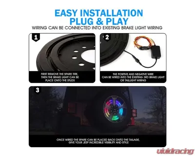 Xprite RGB Dual Ring Spare Tire Brake Light Jeep Wrangler JK | JL 2007+ - TL-JK-WHEEL-G7