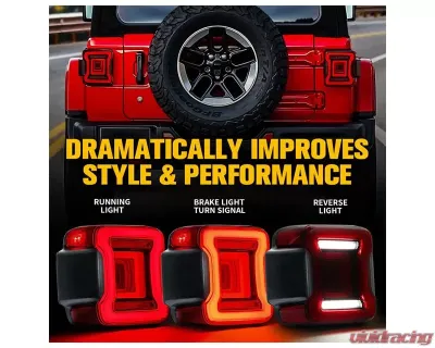 Xprite Infinity Series Taillights Jeep Wrangler JL 2018+ - TL-JL-SMK-G2