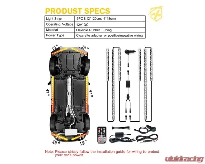 Xprite Car Underglow Light Kits - UGL-62710-G1
