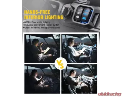 Xprite 9inch Curved UTV Rear View Mirror with LED Lights | Spirit Series - UTV-CM-G17-9IN