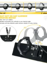 Xprite 9inch Curved UTV Rear View Mirror with LED Lights | Spirit Series                                     - UTV-CM-G17-9IN - Image 3