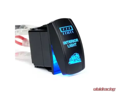 Xprite 5 Pin Laser Blue Center Mirror Interior Light SPST On | Off Rocker Switch - UTV-CM-SWITCH