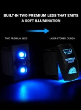 Xprite 5 Pin Laser Blue Center Mirror Interior Light SPST On | Off Rocker Switch                                     - UTV-CM-SWITCH - Image 3