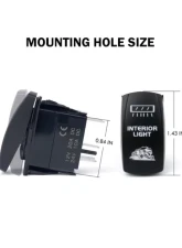 Xprite 5 Pin Laser Blue Center Mirror Interior Light SPST On | Off Rocker Switch                                     - UTV-CM-SWITCH - Image 6