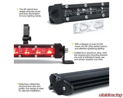 Xprite SL Series 38" Slim LED Rear Chase Light Bar Red/Amber/Blue/Blue/Amber/Red - UTV-RSL-G13-RYBBYR