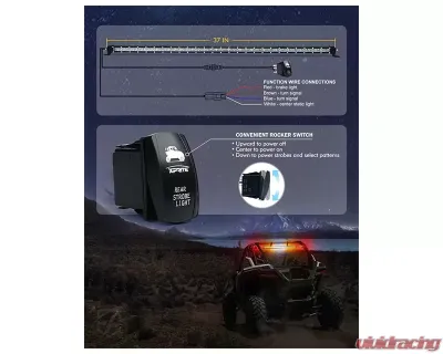 Xprite SL Series 38" Slim LED Rear Chase Light Bar Red/Amber/Blue/Blue/Amber/Red - UTV-RSL-G13-RYBBYR