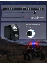 Xprite SL Series 25.5" Slim LED Rear Chase Light Bar Red/White/Amber/Red                                     - UTV-RSL-G15-RWYR - Image 5