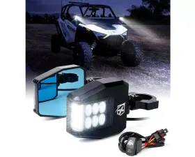 Xprite Clear UTV Anti-Glare Side Mirrors with LED Spot Lights | Destiny Series