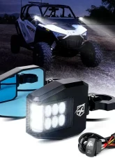 Xprite Clear UTV Anti-Glare Side Mirrors with LED Spot Lights | Destiny Series                                     - UTV-SM-G13-CLR - Image 4