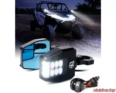 Xprite Clear UTV Anti-Glare Side Mirrors with LED Spot Lights | Destiny Series - UTV-SM-G13-CLR