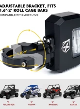Xprite Clear UTV Anti-Glare Side Mirrors with LED Spot Lights | Destiny Series                                     - UTV-SM-G13-CLR - Image 2