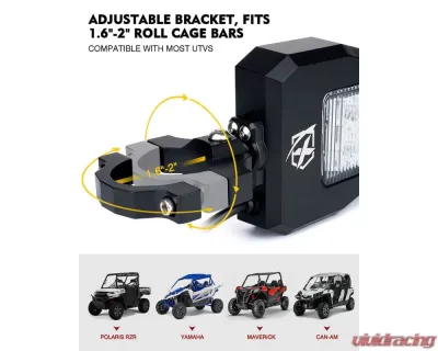 Xprite Clear UTV Anti-Glare Side Mirrors with LED Spot Lights | Destiny Series - UTV-SM-G13-CLR