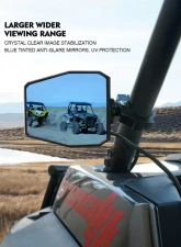 Xprite Clear UTV Anti-Glare Side Mirrors with LED Spot Lights | Destiny Series                                     - UTV-SM-G13-CLR - Image 3