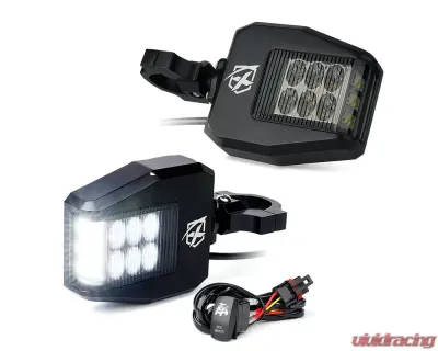 Xprite Clear UTV Anti-Glare Side Mirrors with LED Spot Lights | Destiny Series - UTV-SM-G13-CLR