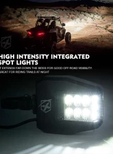 Xprite Smoke UTV Anti-Glare Side Mirrors with LED Spot Lights | Destiny Series                                     - UTV-SM-G13-SMK - Image 3