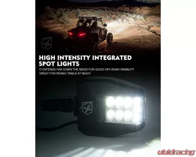 Xprite Smoke UTV Anti-Glare Side Mirrors with LED Spot Lights | Destiny Series - UTV-SM-G13-SMK
