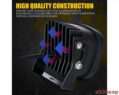 Xprite 2piece 4inch Amber LED Light Pods | X-Beam Series - WL-50CS-AMBER-2PC