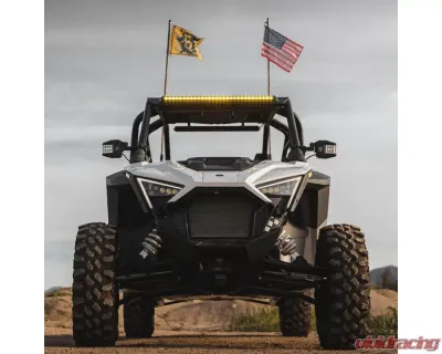 Xprite 20inch Yellow Flood Beam LED Light Bar | Ultra Thin Astro Series - WL-C6-90SS-CR-AMBER