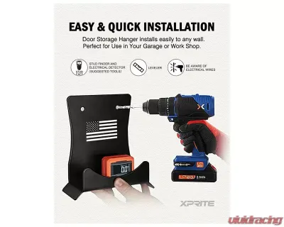 Xprite Wall Mount Storage 2 Door Hangers Jeep Wrangler 1976-2022 - WLB-0053-2D-FLAG