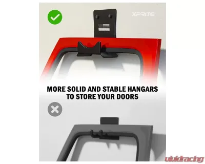 Xprite Wall Mount Storage 2 Door Hangers Jeep Wrangler 1976-2022 - WLB-0053-2D-FLAG