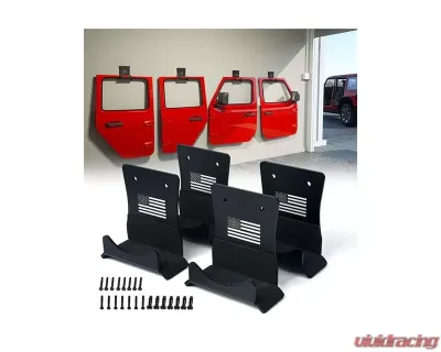 Xprite Wall Mount Storage 4 Door Hangers Jeep Wrangler 1976-2022 - WLB-0053-4D-FLAG