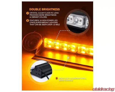 Xprite Emergency Dash Strobe Lights Red/Blue - WSL-G3-8IN-RB