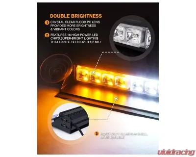 Xprite Emergency Dash Strobe Lights Red/Blue - WSL-G3-8IN-RB