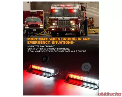 Xprite Emergency Dash Strobe Lights Red/Blue - WSL-G3-8IN-RB