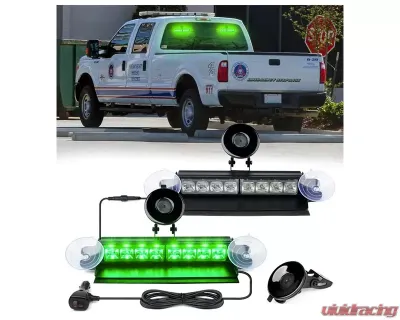 Xprite Emergency Dash Strobe Lights Green - WSL-G3-8IN-G