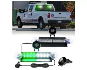 Xprite Emergency Dash Strobe Lights White/Green