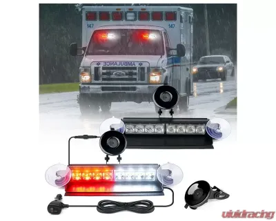 Xprite Emergency Dash Strobe Lights White/Red - WSL-G3-8IN-WR