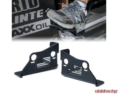 Xprite Front Foot Pegs with Jeep Flag Grille Jeep Wrangler JK 2007-2018 - ZS-0029-JK-FLAG