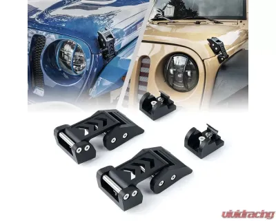 Xprite Black Aluminum Hood Latch Kit Jeep Wrangler JK | Jeep Wrangler JL 2007+ - ZS-0104