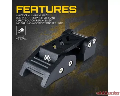 Xprite Black Aluminum Hood Latch Kit Jeep Wrangler JK | Jeep Wrangler JL 2007+ - ZS-0104