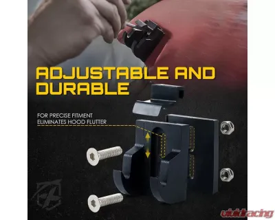 Xprite Black Aluminum Hood Latch Kit Jeep Wrangler JK | Jeep Wrangler JL 2007+ - ZS-0104