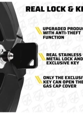 Xprite Bedrock Series Gas Cap Cover Without Key Latch Jeep Wrangler JL 2018+                                     - ZS-0133-JL-G1 - Image 4
