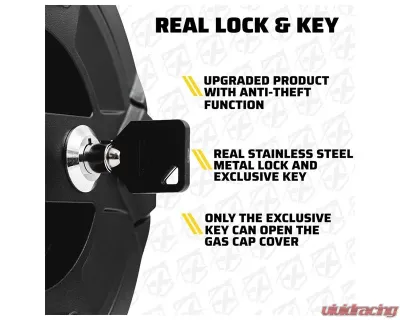 Xprite Bedrock Series Gas Cap Cover Without Key Latch Jeep Wrangler JL 2018+ - ZS-0133-JL-G1