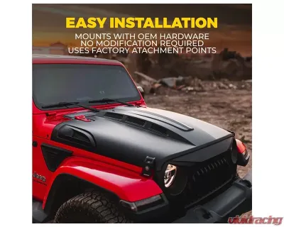 Xprite Avenger Series Heat Dispersion Hood Jeep Gladiator | Wrangler 2018+ - ZS-0136