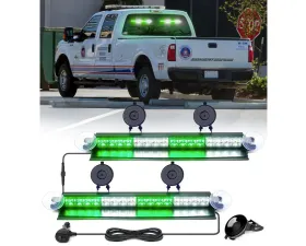 Xprite USA Windshield Dash Strobe Lights White/Green