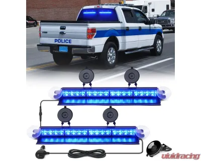Xprite USA Windshield Dash Strobe Lights Blue - WSL-G3-16IN-B