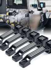 Xprite USA Jeep Aftermarket Aluminum Door Handle Set Freedom Series Jeep Wrangler JK 2007-2018                                     - ZS-0110-FLAG-G1-4PC - Image 6