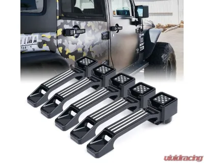 Xprite USA Jeep Aftermarket Aluminum Door Handle Set Freedom Series Jeep Wrangler JK 2007-2018 - ZS-0110-FLAG-G1-4PC