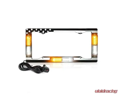 Xprite USA License Plate Strobe Lights White/Amber - LPF-UNI-G1M-WY