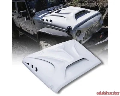Xprite USA Fiberglass Hood with Scoop Vent | Beast Series Jeep Wrangler 2007-2018 - JP-0139-JK