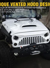 Xprite USA Fiberglass Hood with Scoop Vent | Beast Series Jeep Wrangler 2007-2018                                     - JP-0139-JK - Image 2