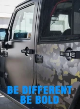 Xprite USA Jeep Aftermarket Aluminum Door Handle Set Freedom Series Jeep Wrangler JK 2007-2018                                     - ZS-0110-FLAG-G1-4PC - Image 2