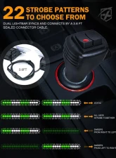 Xprite USA Windshield Dash Strobe Lights White/Red                                     - WSL-G3-16IN-WR - Image 2